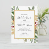 Elegante Kerst Bruidsborrel Uitnodiging (Staand voorkant)