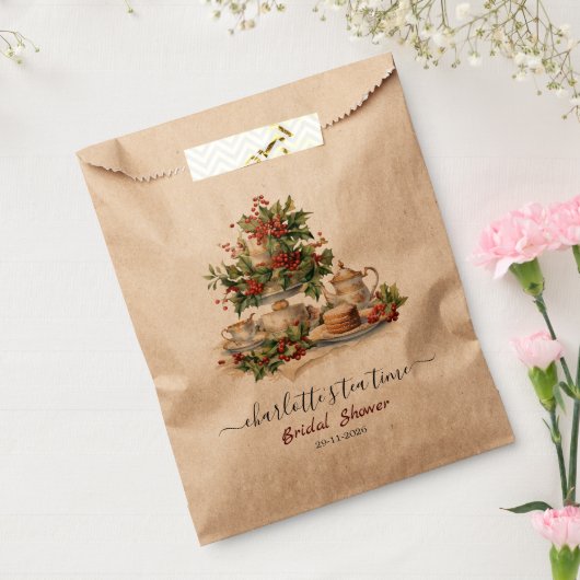 Elegante Kerst Bruidsfeest Theetijd Feestje Bedankzakje (Gezegeld)
