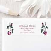 Elegante kerst bruiloft bordeaux bessen etiket (Insitu)