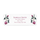 Elegante kerst bruiloft bordeaux bessen etiket (Voorkant)