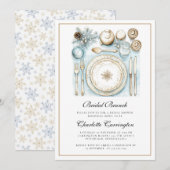 Elegante kerst bruiloft brunch uitnodiging (Voorkant / Achterkant)