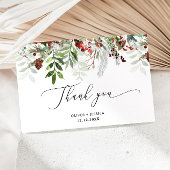 Elegante kerst bruiloft dank u kaart