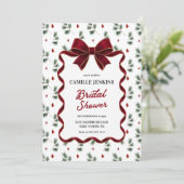 Elegante kerst bruiloft QR-code Kaart (Staand voorkant)