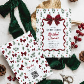 Elegante kerst bruiloft QR-code Kaart