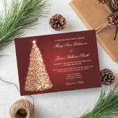 Elegante kerst bruiloft Sparkle Gold Red Kaart