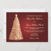 Elegante kerst bruiloft Sparkle Gold Red Kaart (Voorkant)