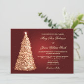 Elegante kerst bruiloft Sparkle Gold Red Kaart (Staand voorkant)