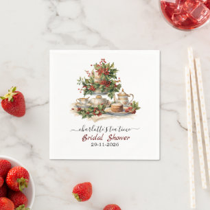 Elegante Kerst Bruiloft Theetijd Feest Servet