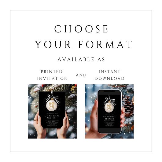 Elegante Kerst brunch Kaart