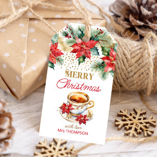 Elegante kerst brunch theefeest sjabloon cadeaulabel