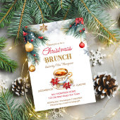 Elegante kerst brunch theefeest sjabloon kaart