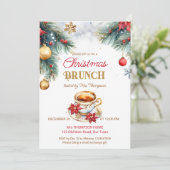 Elegante kerst brunch theefeest sjabloon kaart (Staand voorkant)