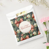 Elegante Kerst Cheer Candy Cane Bows Custom Bedankzakje (Gezegeld)