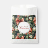 Elegante Kerst Cheer Candy Cane Bows Custom Bedankzakje (Voorkant)