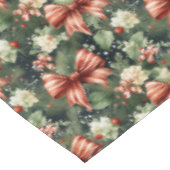 Elegante Kerst Cheer Candy Cane Bows Custom Tafelkleed (Gekanteld)