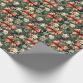 Elegante kerst Cheer Candy Canes Bow Cadeaupapier (Hoek)
