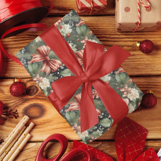 Elegante kerst Cheer Candy Canes Bow Cadeaupapier