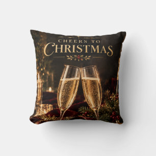 Elegante kerst Cheers to Christmas champagne Kussen
