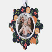 Elegante kerst citrus foto ornament kaart (Links)