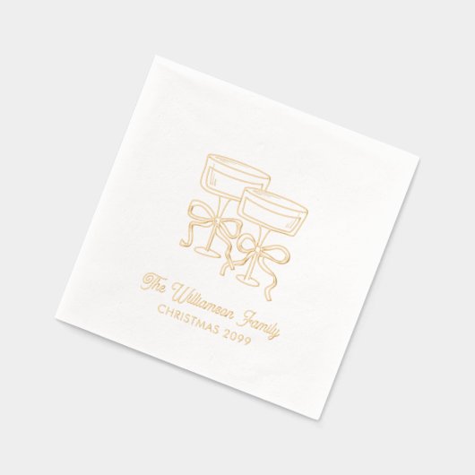 Elegante Kerst Cocktails Gold Foil servetten (Links)