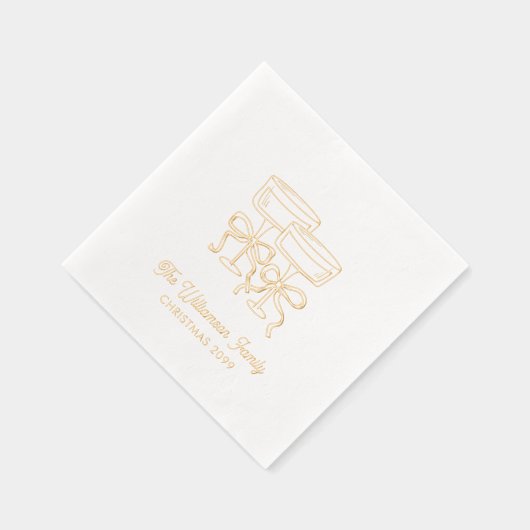 Elegante Kerst Cocktails Gold Foil servetten (Rechts)