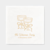 Elegante Kerst Cocktails Gold Foil servetten (Voorkant)