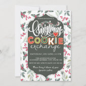 Elegante Kerst Cookie Exchange Party Groen Kaart (Voorkant)