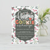 Elegante Kerst Cookie Exchange Party Groen Kaart (Staand voorkant)