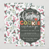 Elegante Kerst Cookie Exchange Party Groen Kaart (Voorkant / Achterkant)