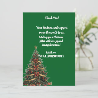 Elegante Kerst Dank Je Kaart met Festieve Kerst