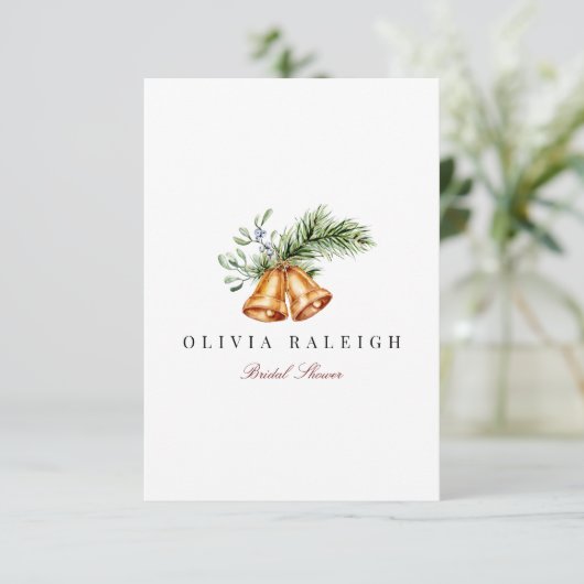 Elegante kerst Decor bruids douche uitnodiging (Staand voorkant)