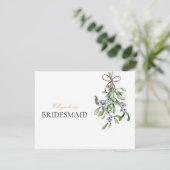 Elegante kerst Decor bruidsmeisje voorstel Kaart (Staand voorkant)