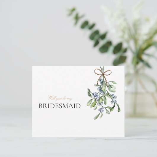 Elegante kerst Decor bruidsmeisje voorstel Kaart (Staand voorkant)