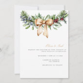 Elegante kerst Decor Bruiloft Uitnodiging Kaart (Voorkant)