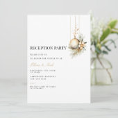 Elegante kerst Decor Receptie Uitnodiging Kaart (Staand voorkant)