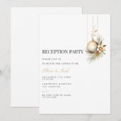 Elegante kerst Decor Receptie Uitnodiging Kaart (Voorkant / Achterkant)