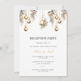 Elegante kerst Decor Receptie Uitnodiging Kaart