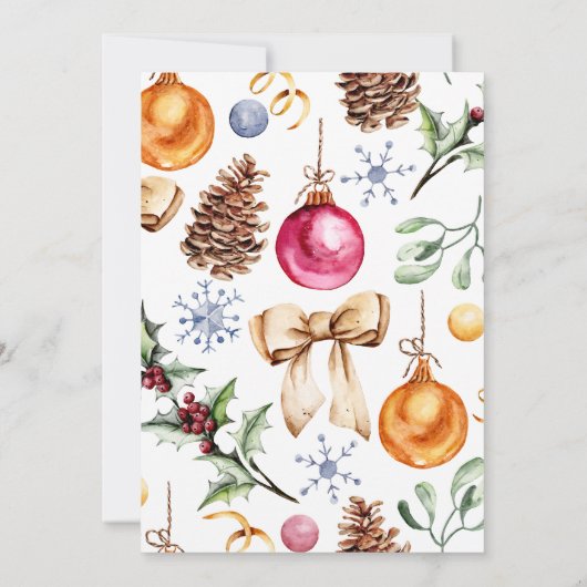 Elegante kerst Decor Verloving Uitnodiging (Achterkant)