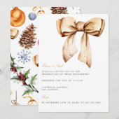 Elegante kerst Decor Verloving Uitnodiging (Voorkant / Achterkant)