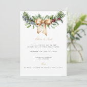 Elegante kerst Decor Verloving Uitnodiging (Staand voorkant)