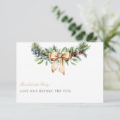 Elegante Kerst Decoratie Bachelorette Feestkaart Kaart (Staand voorkant)