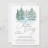Elegante kerst dennen vakantie feestuitnodiging kaart (Voorkant)