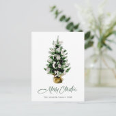 Elegante kerst dennenboom groet vakantie briefkaart (Staand voorkant)