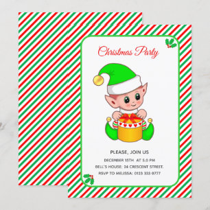 Elegante Kerst Elf Kerstfeest Kaart