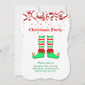 Elegante kerst elf op rood en wit kaart (Voorkant)