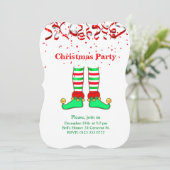 Elegante kerst elf op rood en wit kaart (Staand voorkant)