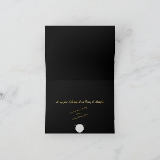 Elegante Kerst- en Nieuwjaarsgroet in goud en zilv Feestdagen Kaart (Binnen)