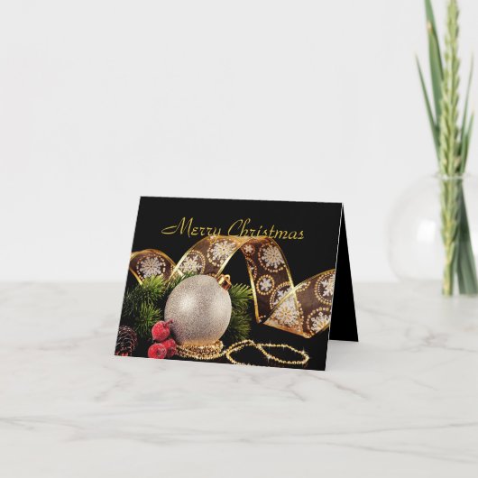 Elegante Kerst- en Nieuwjaarsgroet in goud en zilv Feestdagen Kaart (Voorkant)