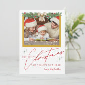 Elegante Kerst- en Nieuwjaarskaart Custom Feestdagenkaart (Staand voorkant)