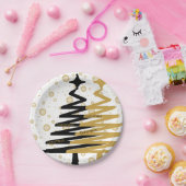 elegante kerst - en zwarte bomen papieren bordje (Feest)